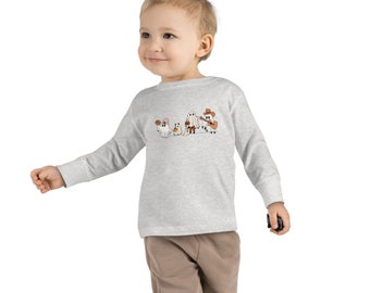 T-shirt à manches longues pour tout-petits, famille fantôme mignonne et drôle