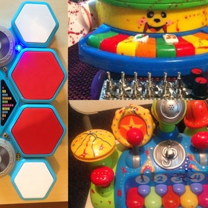 Circuit bent toy drum pads or Circuit bent ELC Drum Toy w/sequencer