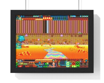 Póster horizontal enmarcado de Circuit Bent Gaming / Arte retro con efecto glitch