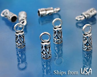 WHOLESALE Cord End Caps (50/100 pc.), Fit 3mm Cord Bracelet Necklace, Tibetan Silver Cord Findings, 3mm Leather End Caps, Round End Stoppers