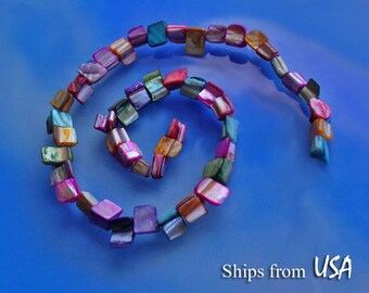 9mm Freshwater shell beads donut chips 15 strand