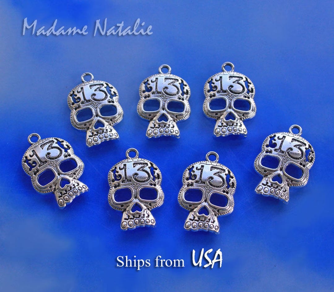 WHOLESALE Skull Pendants 10 or 20 Tibetan Silver Sugar Etsy