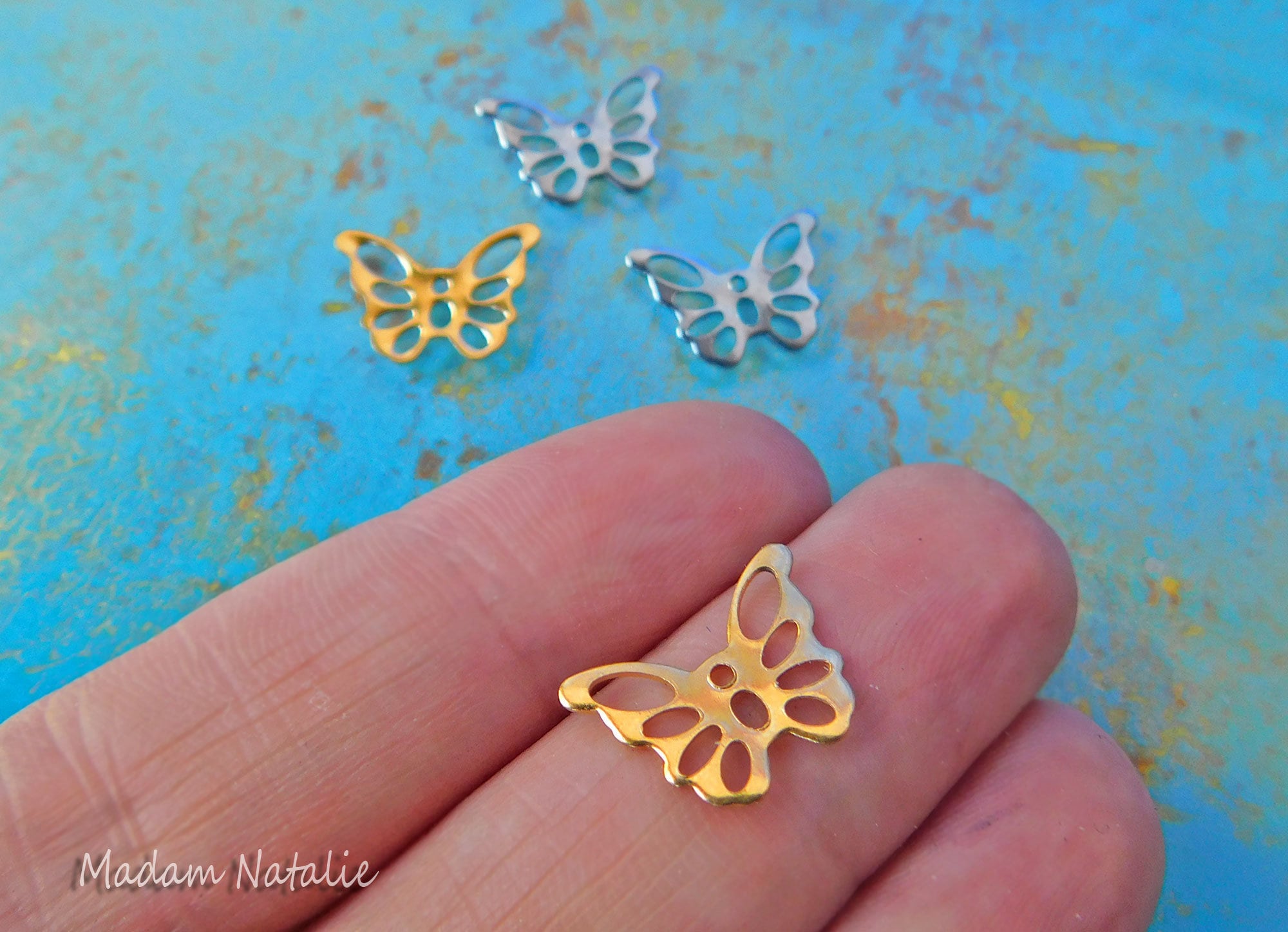 Stainless Steel Butterfly Charms 10x15mm 10pc Small Etsy
