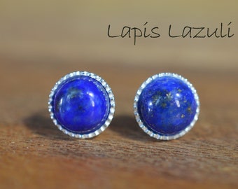 Brincos de lápis-lazúli, brincos de lápis-lazúli, brincos de lápis-lazúli azul, brincos de prata, brincos azuis, presente