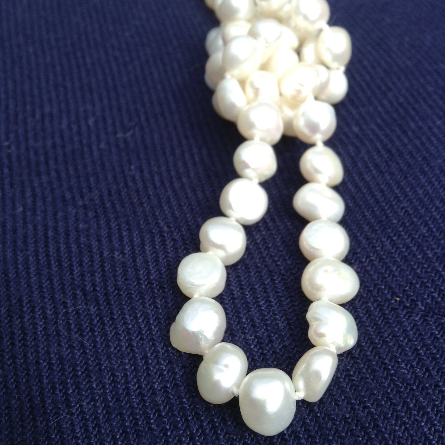 Freshwater Pearl Necklace Long Baroque Natural Pearl Rope - Etsy