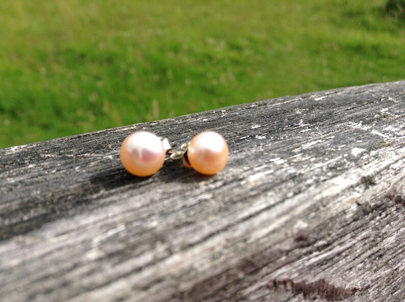 6.5mm freshwater pearl stud earrings on sterling silver