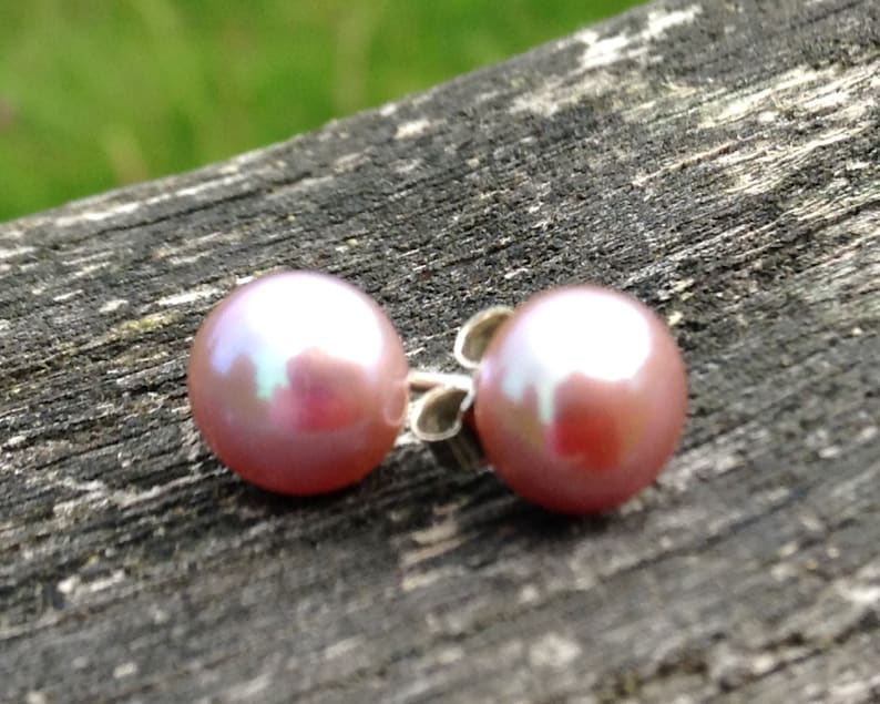 6.5mm freshwater pearl stud earrings on sterling silver