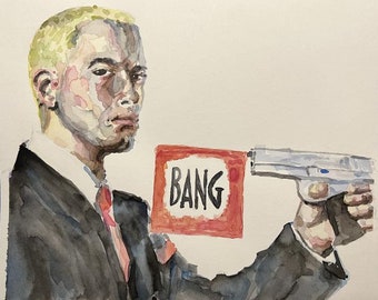 Eminem Original Watercolor Painting