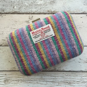 Harris Tweed Box Clutch Bag, Harris Tweed Bag, Rainbow Bag, Bright coloured Bag, Clutch Bag, Unicorn Bag, gift for her