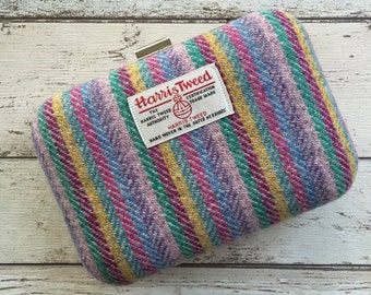 Harris Tweed Box Clutch Bag, Harris Tweed Bag, Rainbow Bag, Bright coloured Bag, Clutch Bag, Unicorn Bag, gift for her