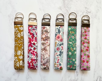 Liberty Print Floral Key Fob: Wrist Strap for Phone or Keys