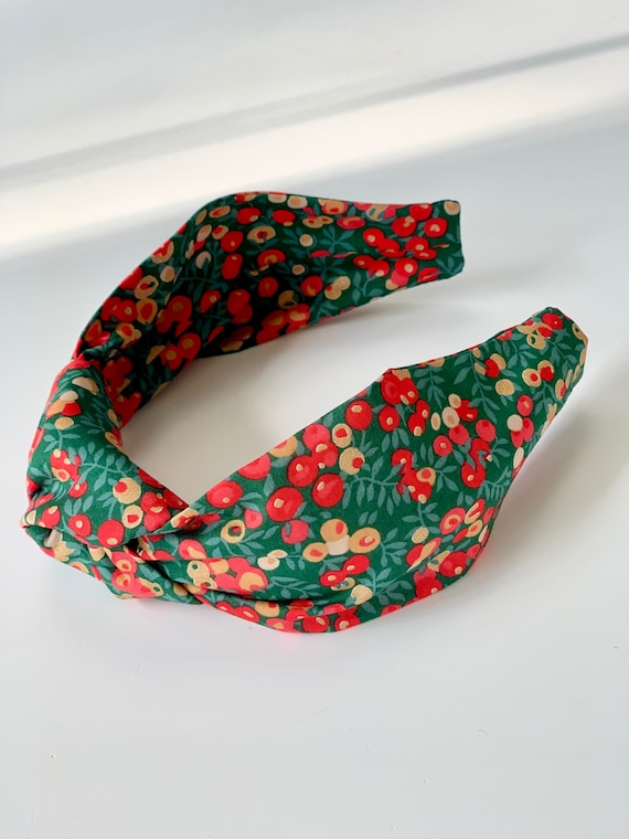 Christmas Alice Band, Liberty Top Knot hair band, Turban Alice Band, Wiltshire Hair Band, festive Alice Band, Gift for Her