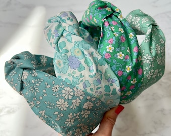 Liberty Print Knotted Headband: Floral Turban Alice Band