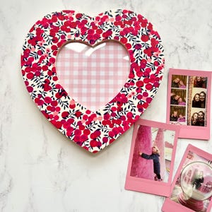 Liberty Print Heart Photo Frame, Floral Home Decor, Valentines Gift