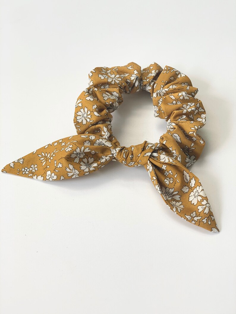 floral hair accessory Floral scrunchie Liberty Capel Liberty Print Srunchie mustard scrunchie Liberty Srunchie,