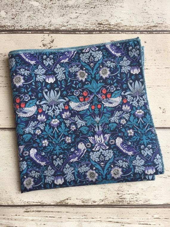 Liberty London Pocket Square. William Morris Strawberry Etsy