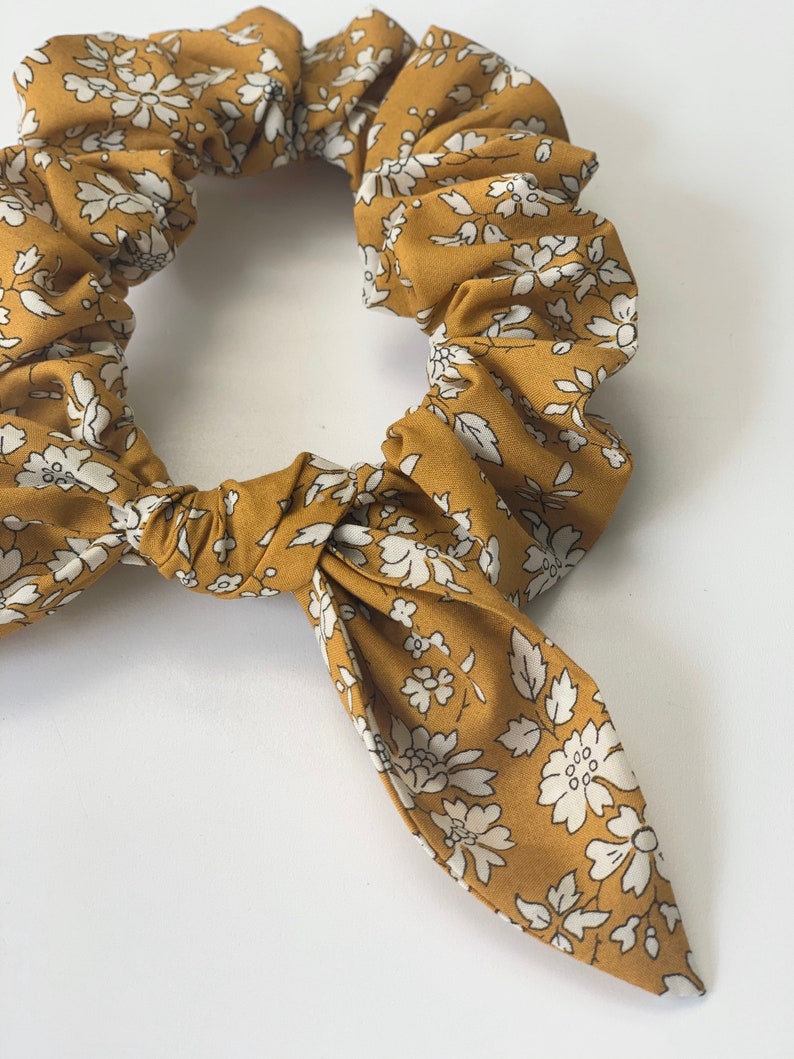 floral hair accessory Floral scrunchie Liberty Capel Liberty Print Srunchie mustard scrunchie Liberty Srunchie,