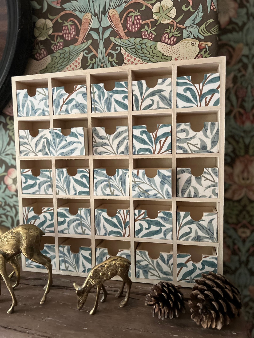 William Morris Re Usable Advent Calendar Wooden Mini Chest of Etsy