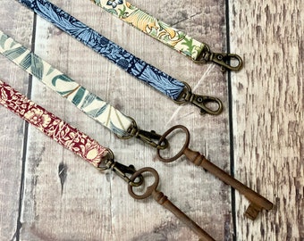 William Morris Lanyard, Fabric Badge Holder, ID holder, Neck chain, teacher gift, back to school, back to work accessories
