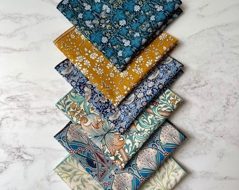 Liberty London Pocket Square. Blue Pocket Square,liberty ianthe , Cotton Handkerchief, Groom Accessory, Gift for dad