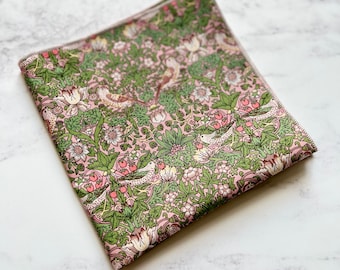 Liberty London Pocket Square: William Morris Strawberry Thief Organic Cotton
