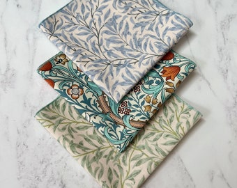 William Morris Golden Lily Pocket Square, Duck Egg Floral Pocket Square, Birthday gift for him, Groom Pocket Square Accessory, Willow Bough
