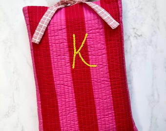 Handmade quilted fabric book cover, personalised Kindle sleeve, gift for book lovers