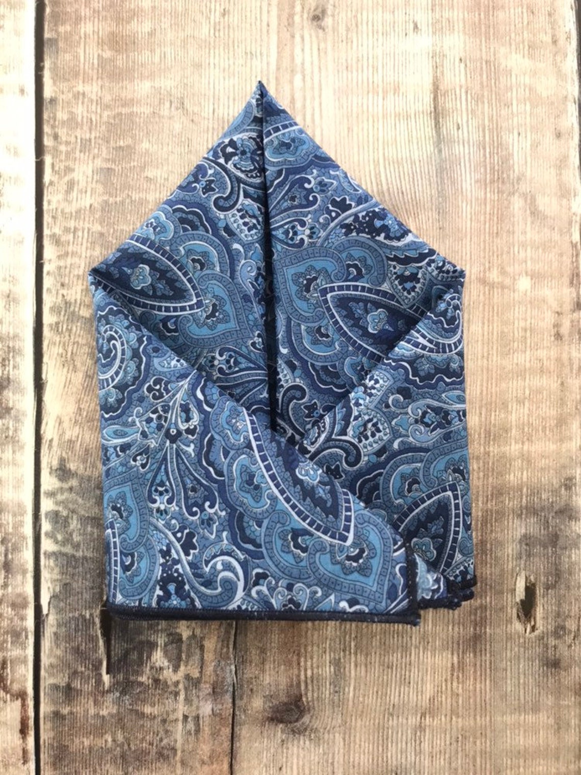 Liberty Pocket Square. Liberty Paisley blue Pocket Square Etsy