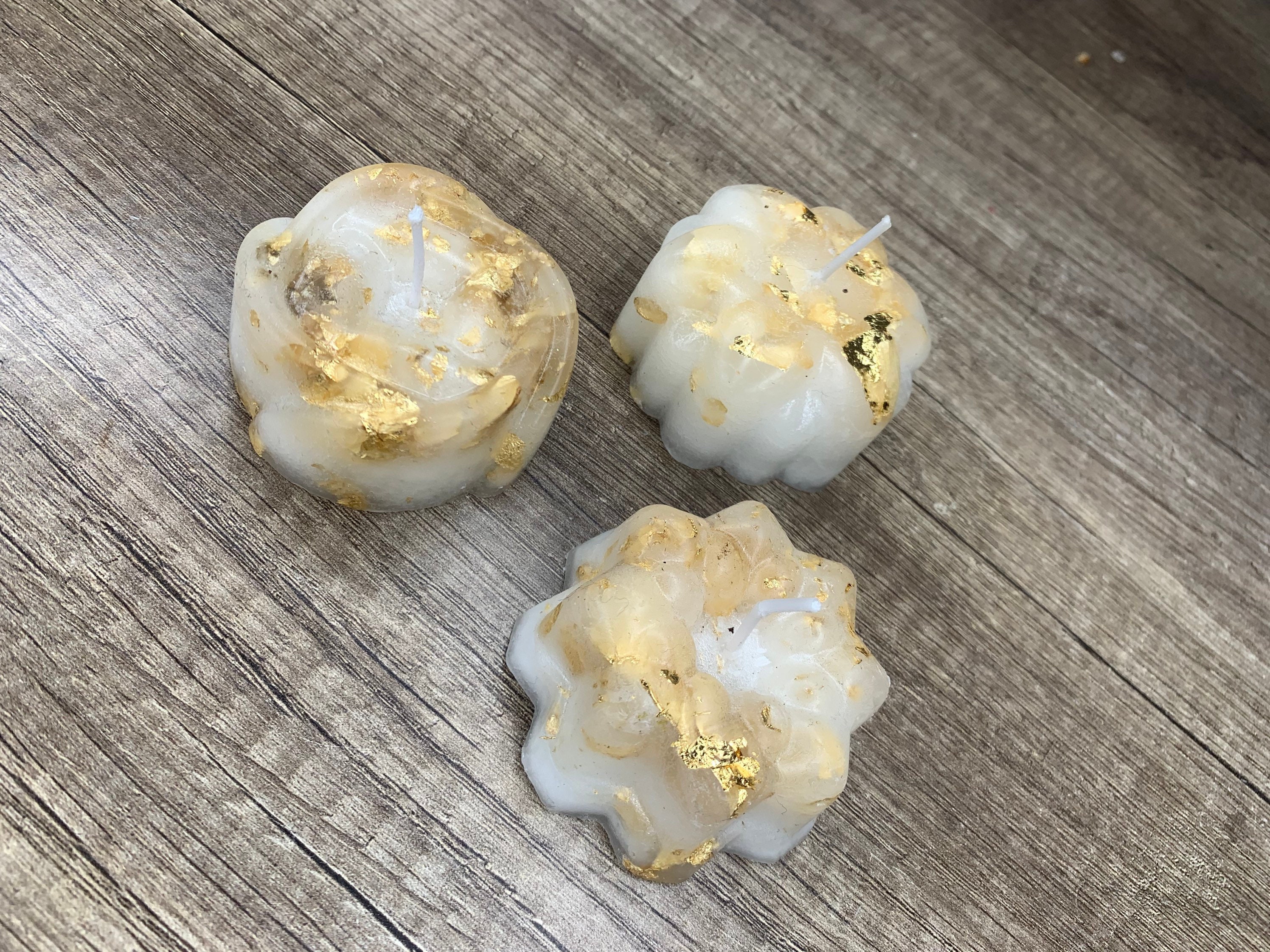 Candles Gold Leaf | Flower Candle Home Decor Botanical Nature Candle