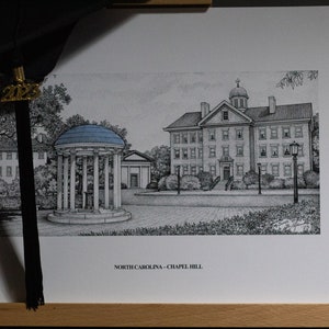 North Carolina Chapel Hill Old Well 11x14 pen and ink print image 8