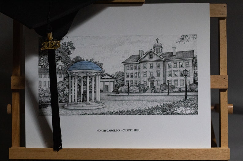 North Carolina Chapel Hill Old Well 11x14 pen and ink print image 8