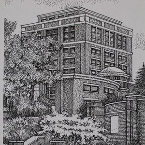 UNC Charlotte Miner Statue 11x14 pen and ink image 7