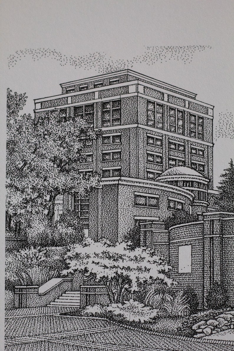 UNC Charlotte Miner Statue 11x14 pen and ink image 7