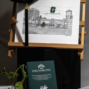 UNC Charlotte Miner Statue 11x14 pen and ink image 5