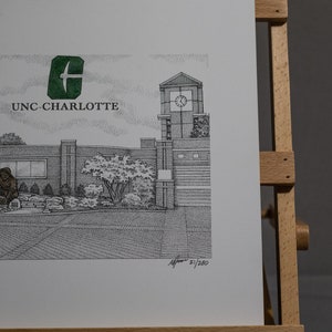 UNC Charlotte Miner Statue 11x14 pen and ink image 4