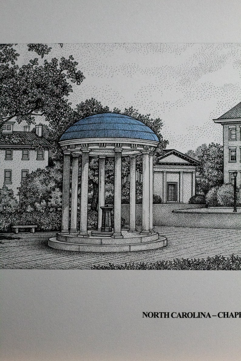 North Carolina Chapel Hill Old Well 11x14 pen and ink print image 7