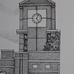UNC Charlotte Miner Statue 11x14 pen and ink image 3