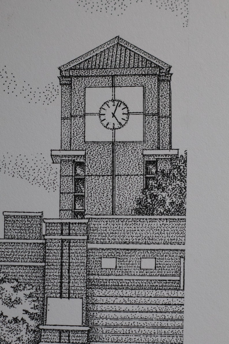 UNC Charlotte Miner Statue 11x14 pen and ink image 3