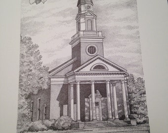 Pfeiffer University 8x10 print of the Chapel