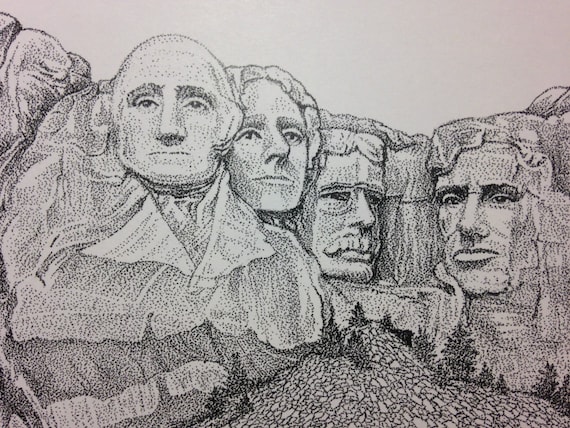 Mount Rushmore Sculpture Sketched Vector Illustration Grey Shaded Version  Royalty Free SVG Cliparts Vectors And Stock Illustration Image 55143786