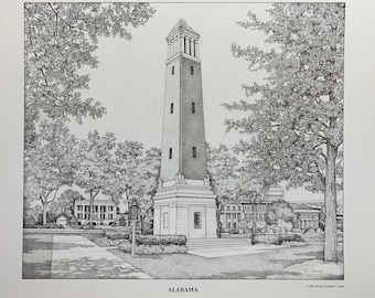 Alabama 11x14 pen and ink print