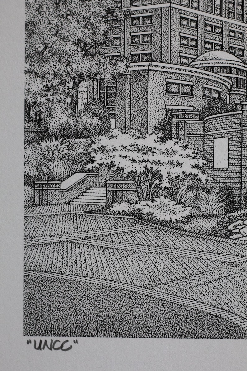 UNC Charlotte Miner Statue 11x14 pen and ink image 6