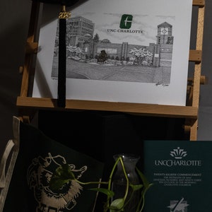 UNC Charlotte Miner Statue 11x14 pen and ink image 2