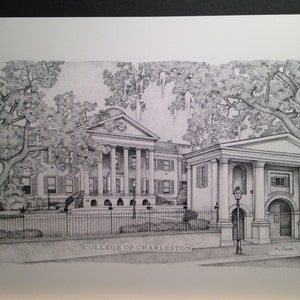 College of Charleston 11x14 pen and ink print