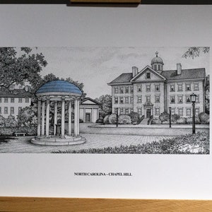 North Carolina Chapel Hill Old Well 11x14 pen and ink print image 2