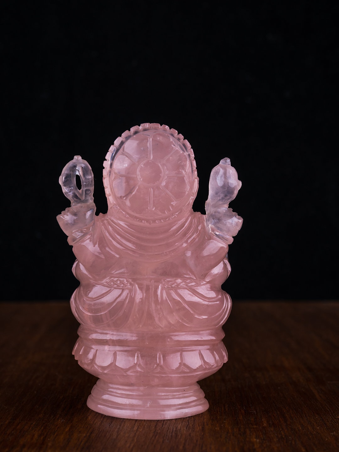 ローズクォーツ ガネーシャ像：ヒンドゥー教の成功の神（3インチ×2