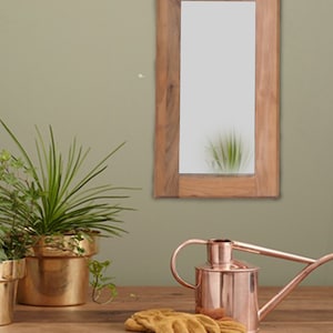 Wooden Portrait Mirror, Medium Mirror, Handmade Mirror, Rustic Mirror, Wall Hanging Mirror, Home Decor Mirror, Farmhouse Bathroom Mirror