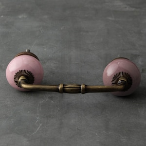 Pink Ceramic Cabinet Handles Set - Solid Color Drawer Pulls for Kitchen, Bathroom & Furniture Remodeling