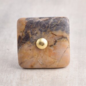 Handcrafted Agate Gemstone Cabinet Knob: Natural Gray & Brown Furniture Hardware