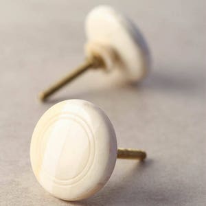 Cream Color Round Kitchen Bone Knob Sold in Sets image 1